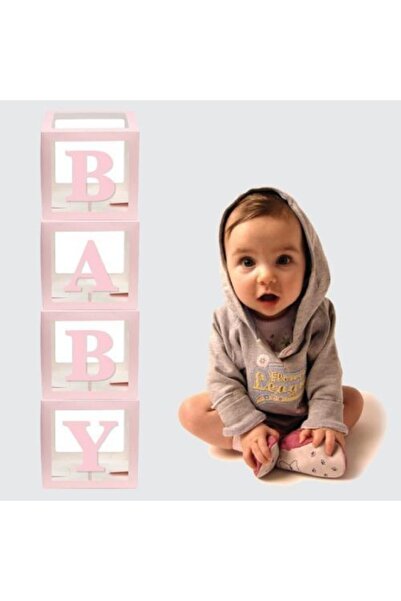 Parti Furyası صندوق من الورق المقوى الشفاف الوردي المكتوب للأطفال + مجموعة با...