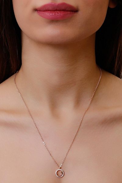 LABALABA Women's Zircon Stone Initial Symbol Pendant Necklace