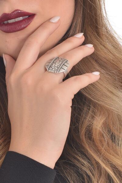 LABALABA KADIN ANTİK GÜMÜŞ KAPLAMA YÜZÜK