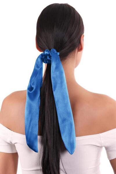 hahai accessories Hahai Women's Long Ribbon Model Satin Scrunchie Buckle