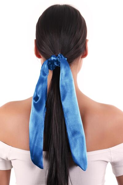hahai accessories Hahai Women's Long Ribbon Model Satin Scrunchie Buckle