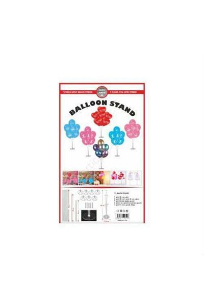 GENC DIJITAL BASKI Transparent Birthday Standing Balloon Decoration Stand and 7 Balloons