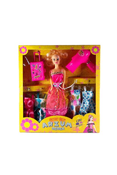 Kembay Oyuncak Arzum Bebek 4 Elbiseli Kutulu Set