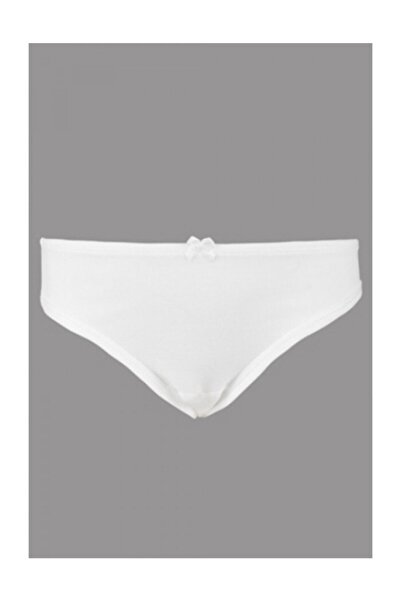 Çift Kaplan Kız Çocuk Beyaz Ribana Külot 400