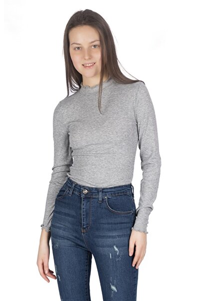 Miss Murem Kadın Gri Dik Yaka Zıbın