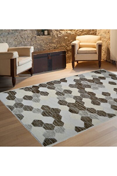 GizHome Lana Yün Halı 2162 Krem Kahve