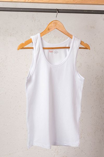 BSM Men's White Stretch Undershirt