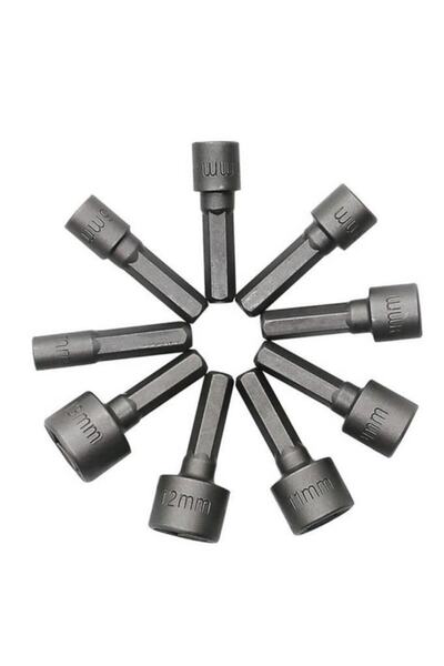 DepoMega 9 Parça Somun Anahtarı Somun  Matkap Uçları Sıkma Seti