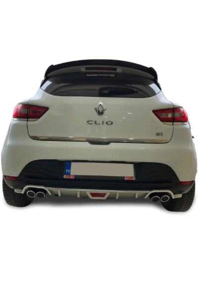 Renault Clio 4 2012 Sonrası Renault Clio 4 Arka Tampon Difüzör Gri