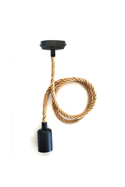 Genel Markalar Dekoratif Metal Rozanslı 1cm Halat Sarkıt E27 Duylu