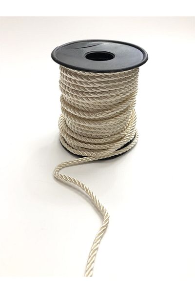 Hobigram Σχοινί κορδόνι κρέμας 4 mm 10 Mt – Σχοινί πλεξίματος, κομψό σχέδιο, γυναικείο αξεσουάρ