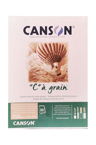 Canson Ca Grain Yellow Ochre Drawing Paper 30 Sheets 250g 29.7x42.0