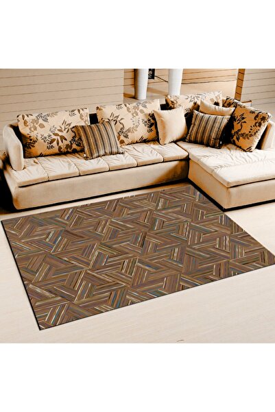 MODANOİVA Leke Tutmaz Yıkanabilir Kaymaz Dot Taban Dijital Baskı Salon Halısı...