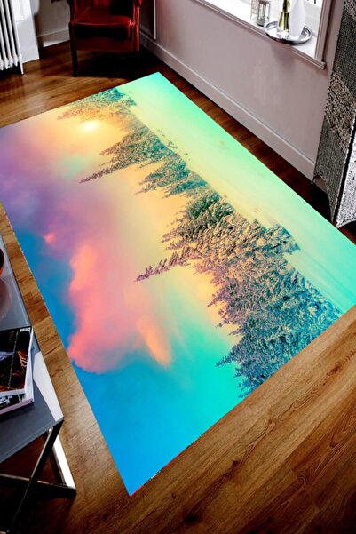 MODANOİVA Renkli Kış Dijital Baskılı Halı Mrc1747