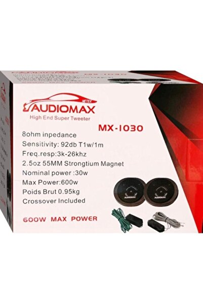 AUDİOMAX Mx-1030 600 W Ts-s20 Tipi Amfi Uyumlu Tweeter (2 Adet)