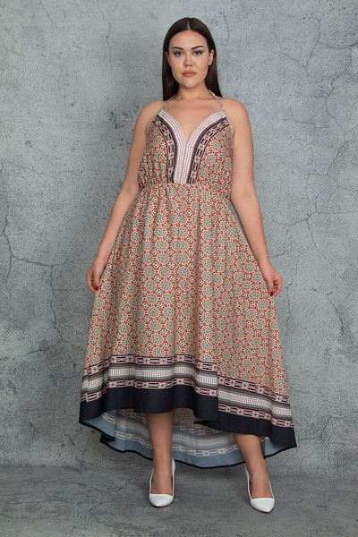 Şans Rochie de damă, mărime mare, colorată, cu Halter 65n20316