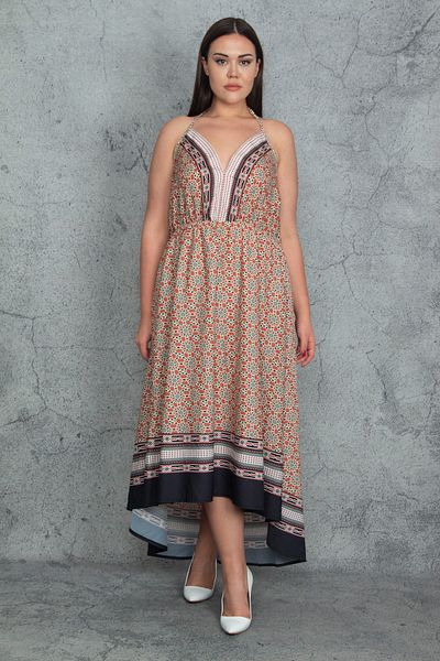 Şans Rochie de damă, mărime mare, colorată, cu Halter 65n20316