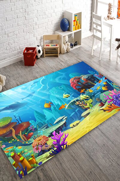 MODANOİVA Deniz Objeleri Ve Güneş Yansıması Dijital Baskılı Halı Mrc1951