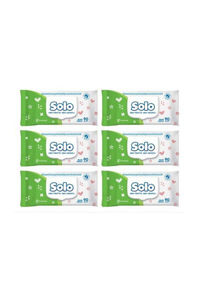 Solo Spring Freshness Wet Towels 6 Pack of 90 540 Sheets