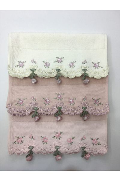 Karacan Prosop de mână din 3 piese cu broderie de cercei 30x50