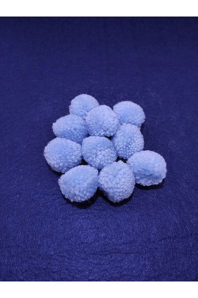 platin hediyelik Blue Pompom 10 Pieces