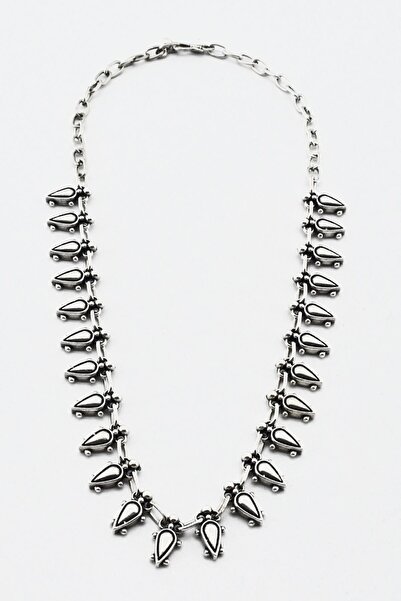 LABALABA KADIN ANTİK GÜMÜŞ KAPLAMA DAMLA KOLYE