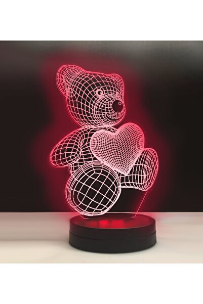 hediye-ci Ayıcık Figürlü Hdiyelik Led Gece Lambası Hed83600242