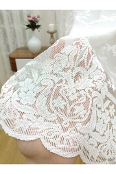 Esse Home Екрю в'язана тюлева штора з квітковим візерунком, 450x260, звичайний ворс, 1/2,5