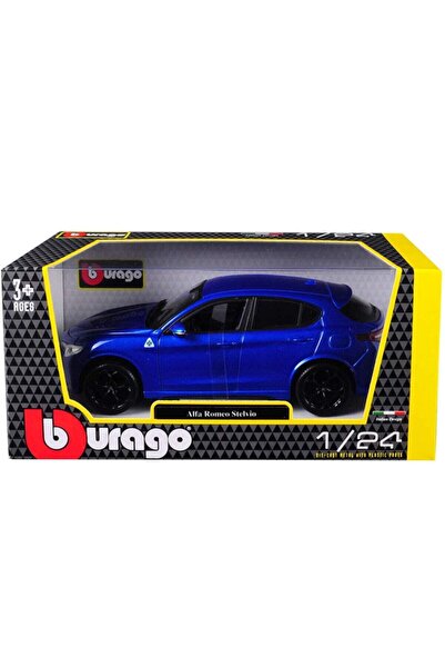 Burago Alfa Romeo Stelvio Quadrifoglio Suv Model Araba Jeep 1/24 Ölçek - Mavi