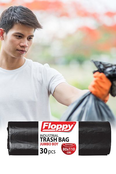 Floppy Heavy Industry Oversize Garbage Bag Black 75x90 Cm 70 Lt 30 Pcs 900 Gr 6 Pieces