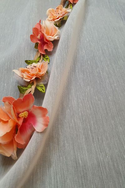 De'Vor Natural Looking - Soft Textured (batist) Tulle Curtain - Ecru - Regular Pleat