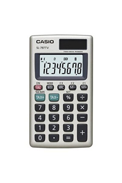 Casio Sl-797tv-gd 8 Hane Gümüş Renk Cep Tipi Hesap Makinesi