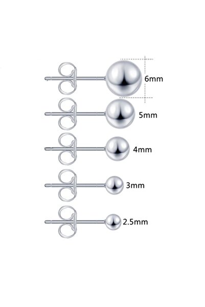 Erer Gümüş Gümüş Taşsız Top Küpe Dy12a3