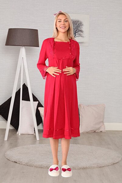 lohusahamile Cămașă de noapte de maternitate Cherry pentru alăptare pentru femei