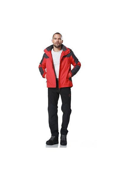 Evolite Men's Gray Red Diva 3 in 1 Coat