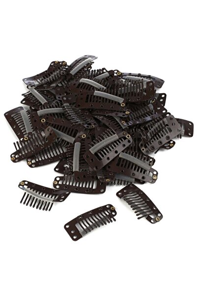 Peruk Market Koyu Kahverengi Çıt Çıt Klipsi Büyük 10 Adet