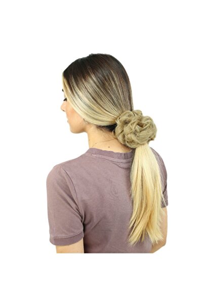 Peruk Market Caramel Platinum, cu păr dens, cu elastic, cu cataramă pentru coc