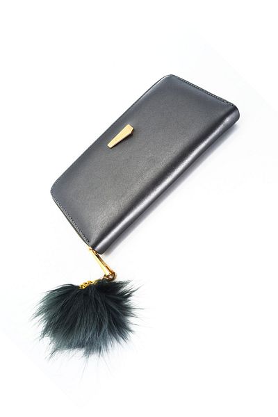 LABALABA Women's Wallet with Pompom Accessories
