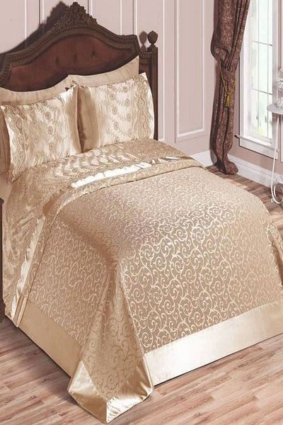 BELLOO HOME طقم بيكيه دانتيل فرنسي مزدوج من Spring
