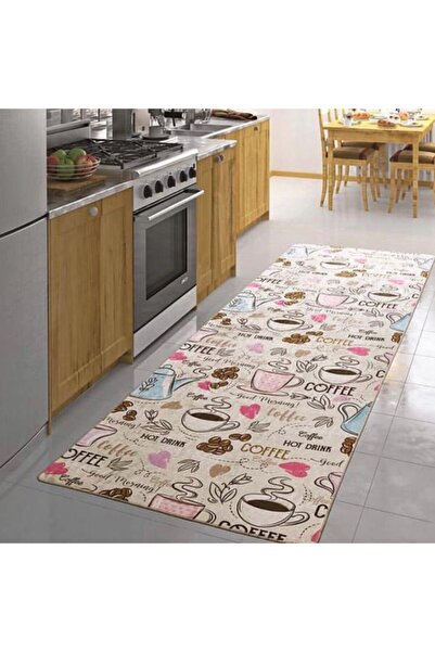 MODANOİVA Fincan Desenli Dijital Baskılı Halı Mrc238