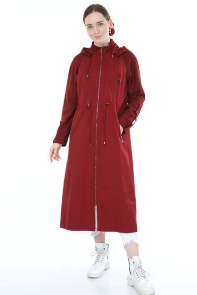 Veger Kadın Kırmızı Kapitone Kaban