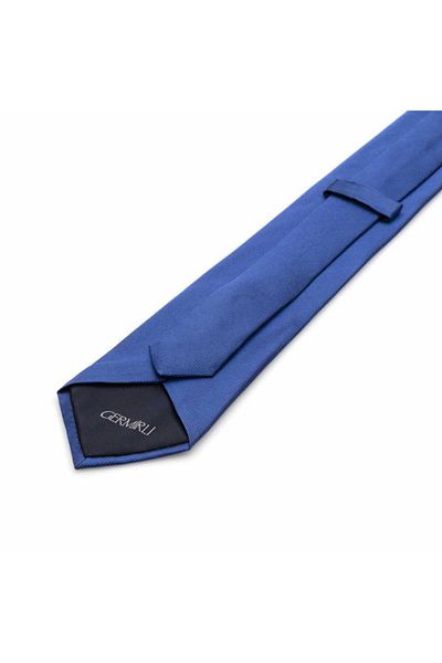 Germirli Plain Parliament Blue Silk Tie