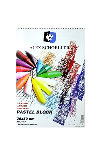 Alex Schoeller Pastel Block 15 Yp 35x50 220 gr Spiralli Alx-851 Fon Kartonu