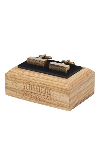 ALTINYILDIZ CLASSICS Erkek Sarı-siyah Kol Düğmesi