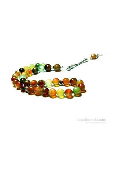 RD EKOAVM 10 Mm Facet Cut Variegated Mixed Agate Stone Rosary
