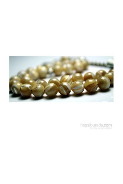 RD EKOAVM 8 Mm Globe Cut Brown Mother of Pearl Stone Rosary
