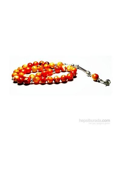 RD EKOAVM Orange 10 Mm Facet Cut Agate Stone Rosary