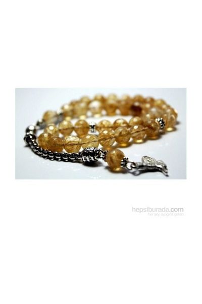 RD EKOAVM 10 Mm Facet Cut Citrine Stone Rosary