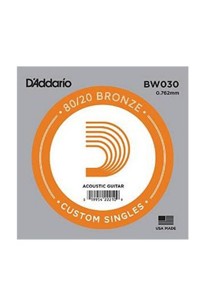 Daddario Tekin Müzik D'addario Ακουστική Κιθάρα 80/20 Bronze Single .030 - Bw030 Ακουστική κιθάρα μονή χορδή