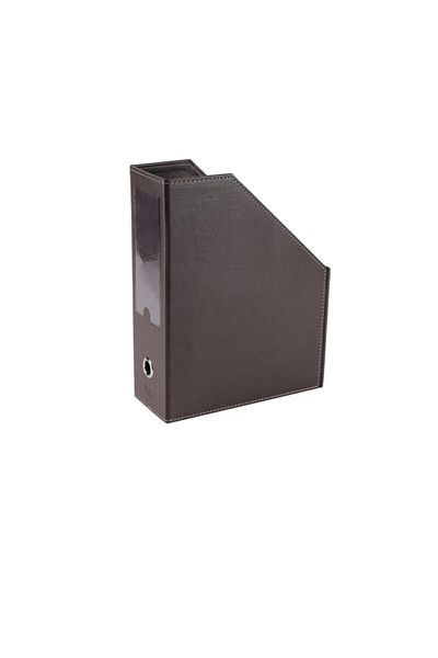 2K Magazine Holder Artificial Leather Table Top A4 9 Cm Wide 23x30 Cm